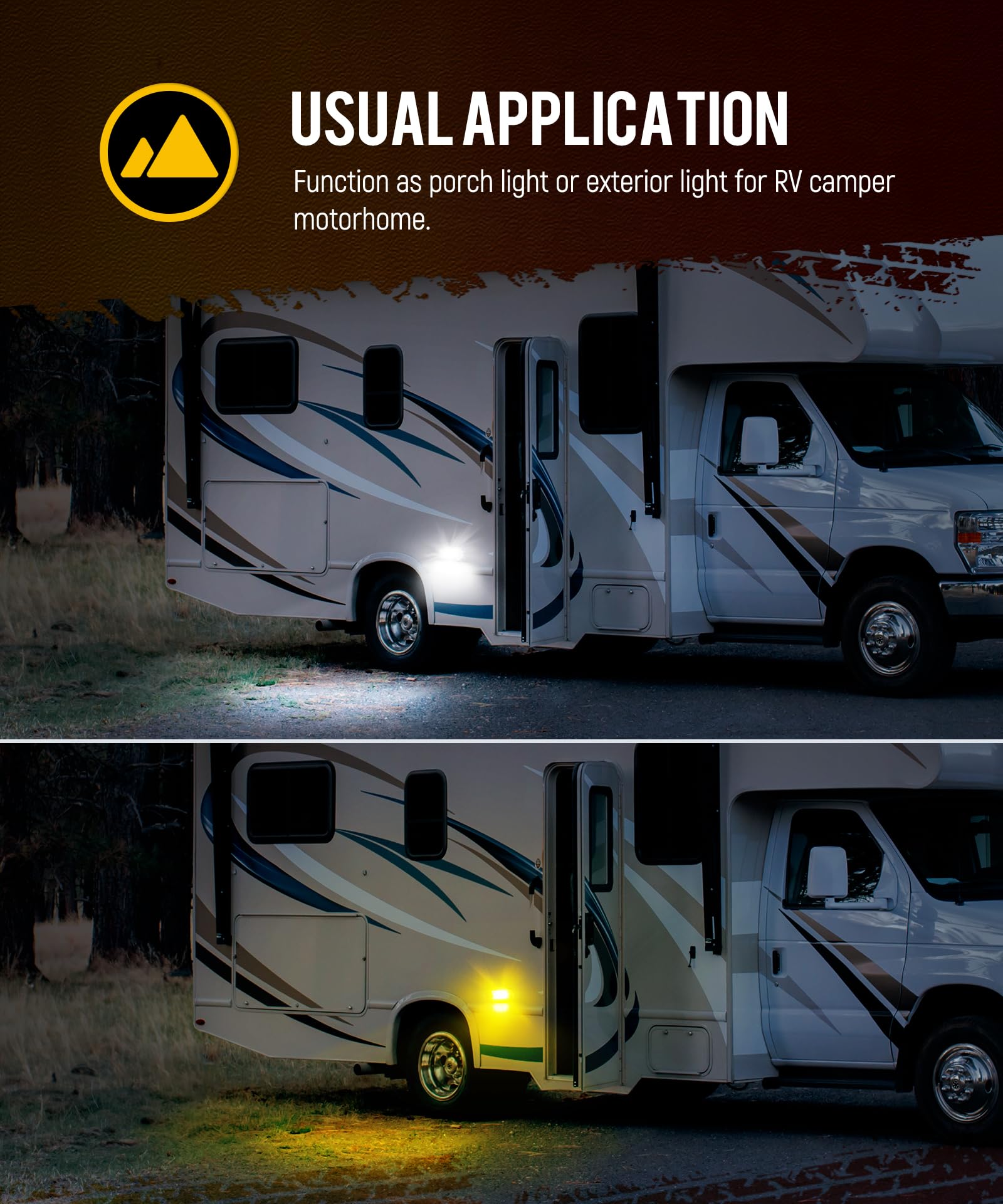 Partsam Oval LED RV Porch Light with Swith, Exterior Utility Light